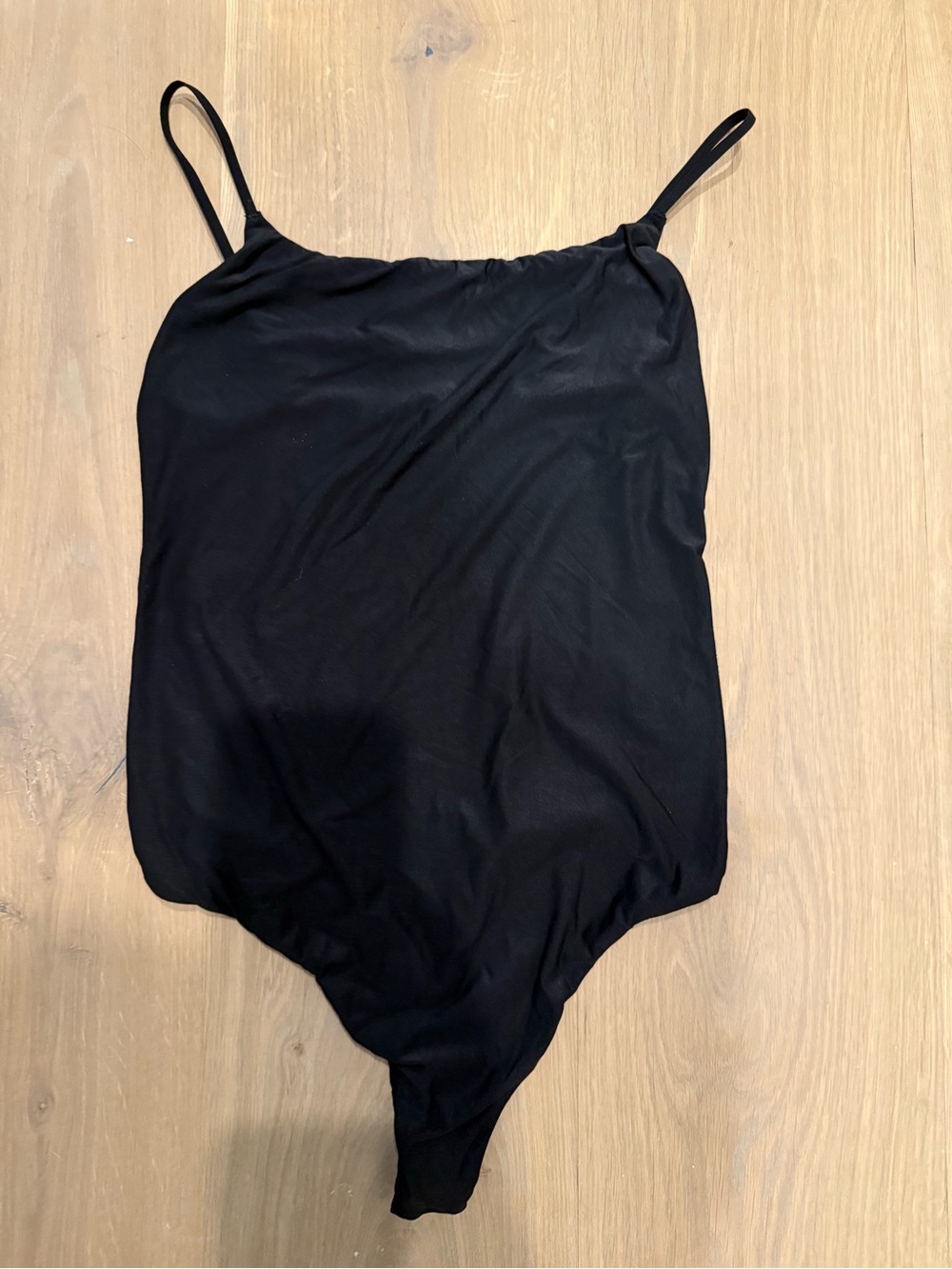 Smoothez by Aerie Black Spaghetti Strap Bodysuit